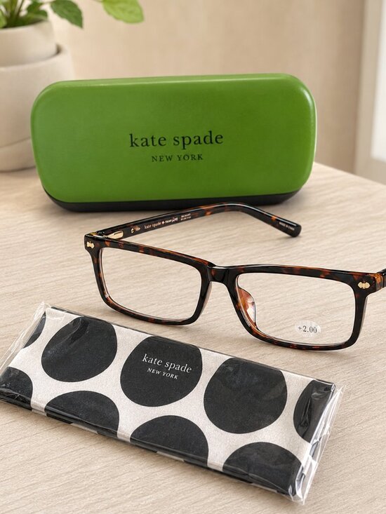Kate Spade Jodie 2 Tortoise Rectangular Reading Glasses with Case +2.00 NWT main image 8
